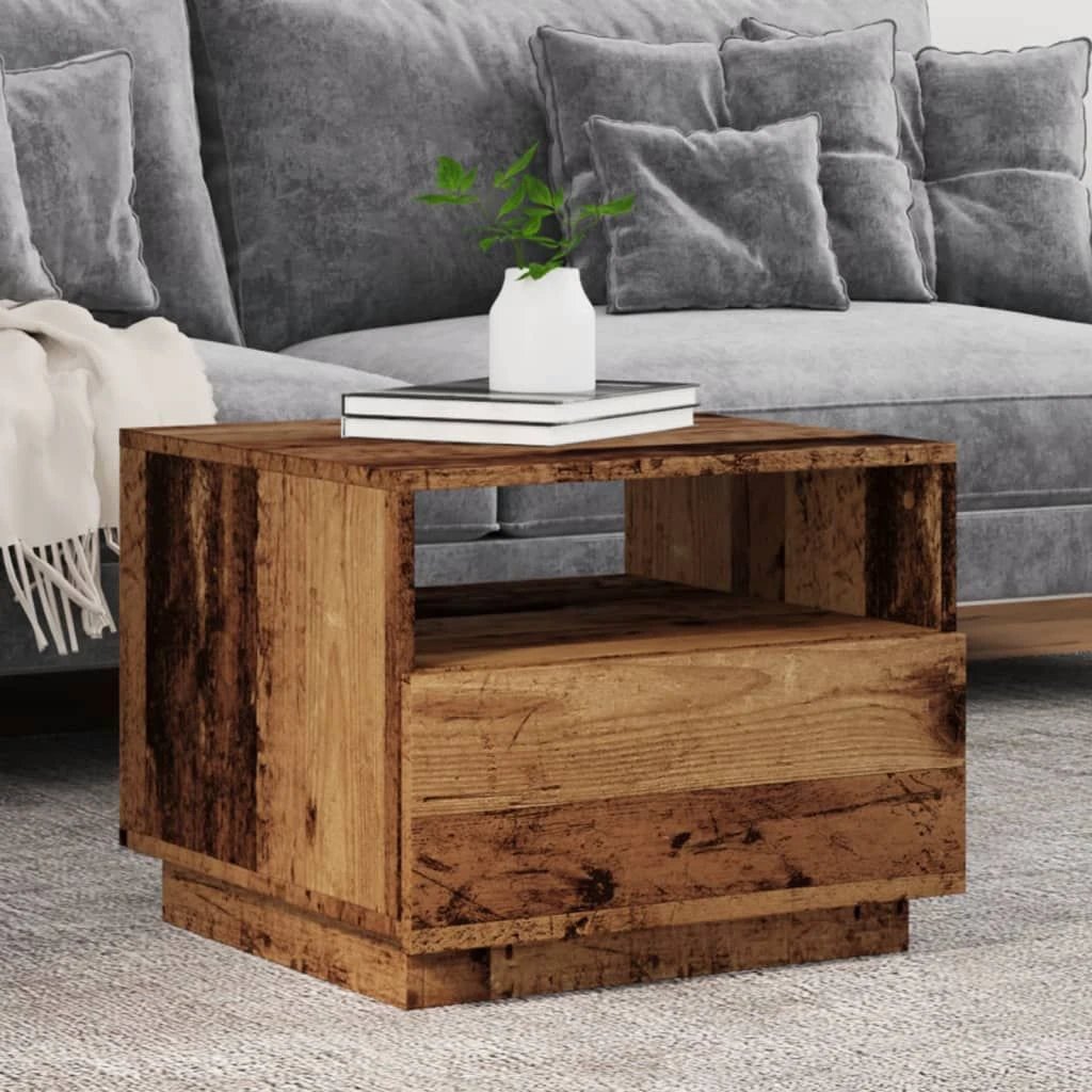 VidaXL Coffee Table 50x49x40 cm LED Lights Living Room by vidaXL