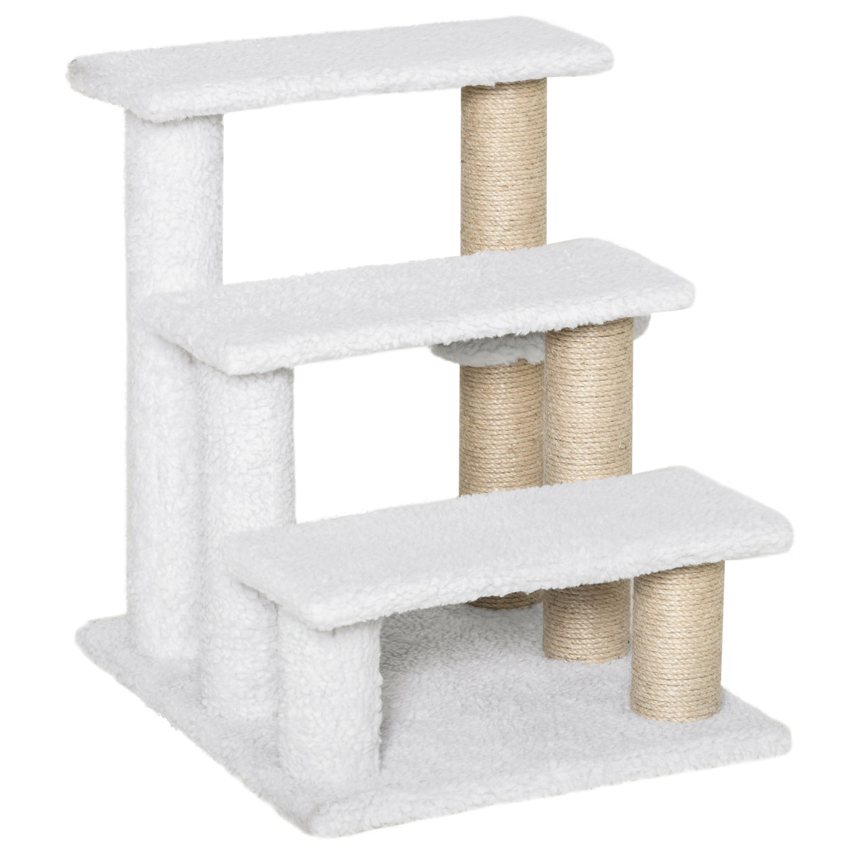 PawHut Pet Stair with 4-step Climb Ladder, Scratching Posts - from PawHut