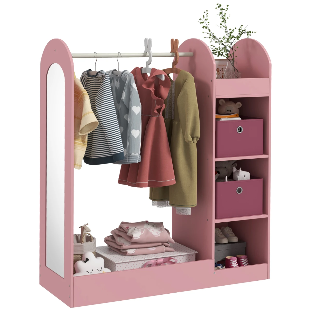AIYAPLAY Kids Cloth Rail Compact Mirror for Bedroom by AIYAPLAY