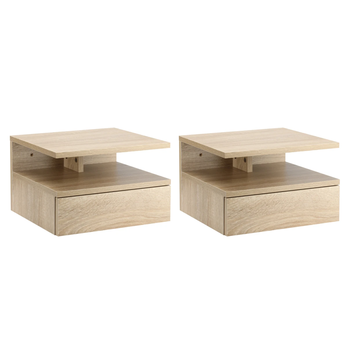 HOMCOM HOMCOM Nightstand Set 35W Floating Drawer Bedroom - Bedside Table