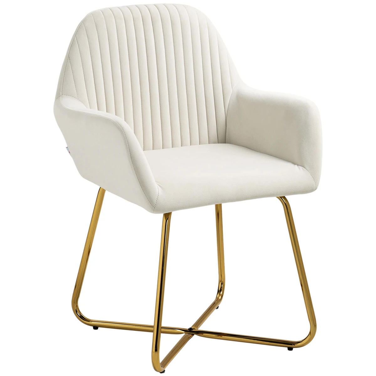 HOMCOM Velvet Accent Chair Compact Gold Base For Home Decor by HOMCOM