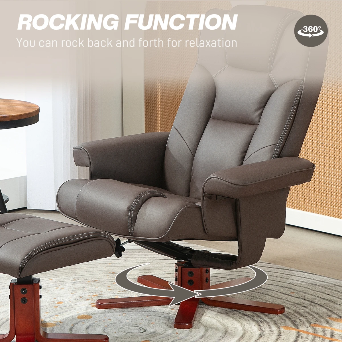 HOMCOM HOMCOM Reclining Armchair With Footstool For Living Room - Recliner