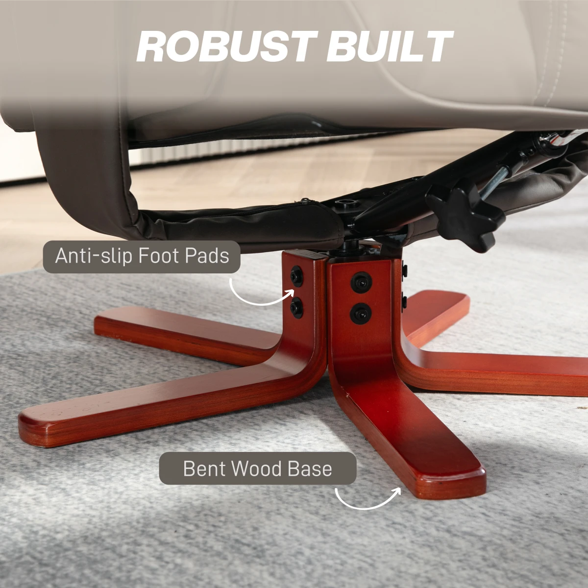 HOMCOM HOMCOM Reclining Armchair With Footstool For Living Room - Recliner