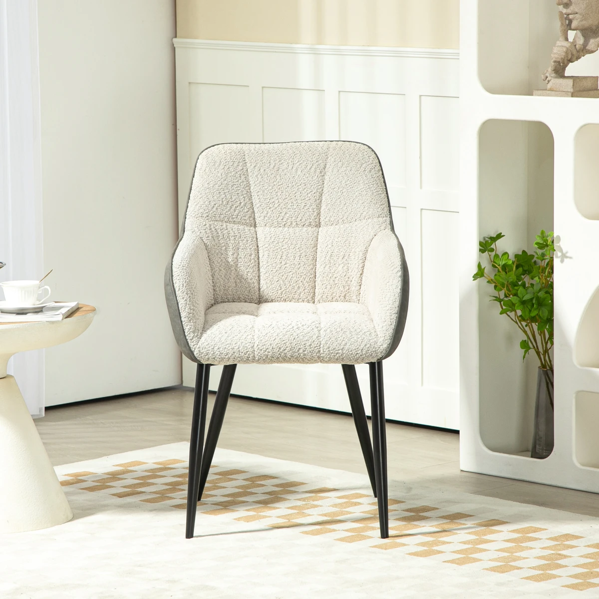 HOMCOM Accent Chair Compact Chenille For Living Room - Accent Chair