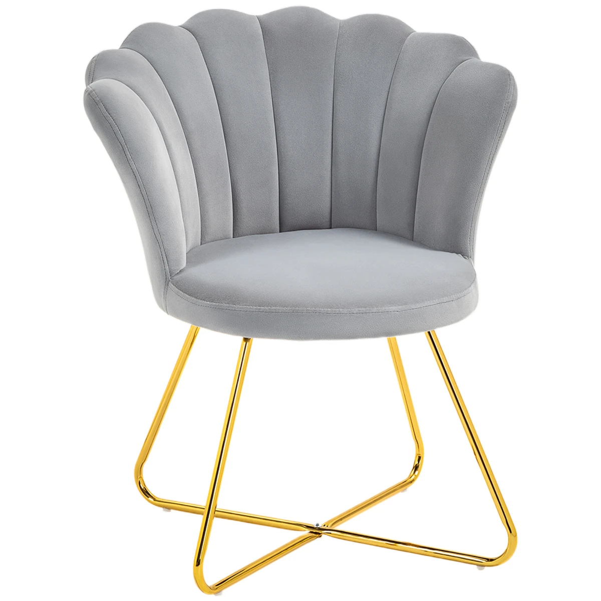 HOMCOM HOMCOM Velvet Accent Chair Lotus Backrest Living Room - Accent Chair