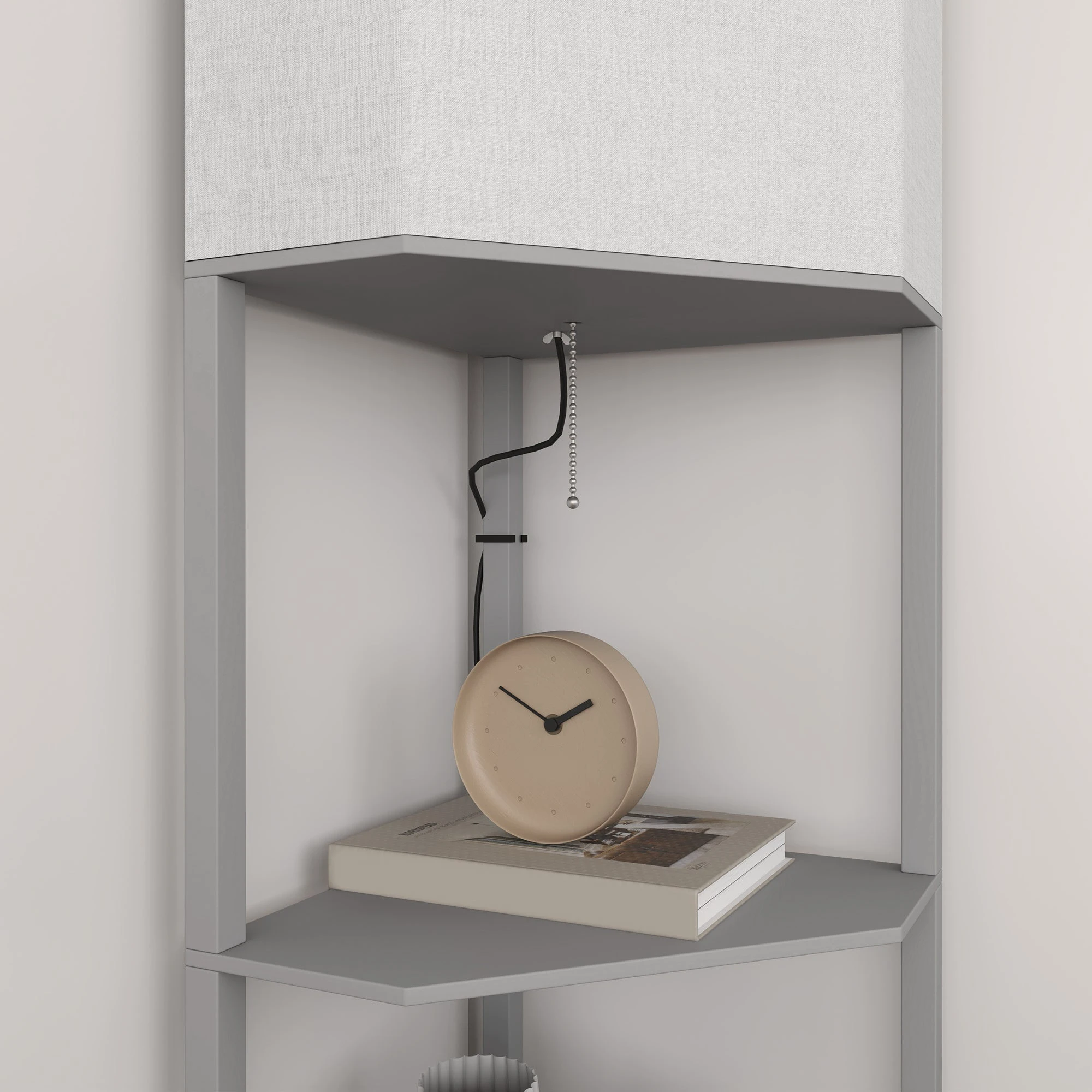 HOMCOM Corner Floor Lamp with Shelves for Living Room Use by HOMCOM