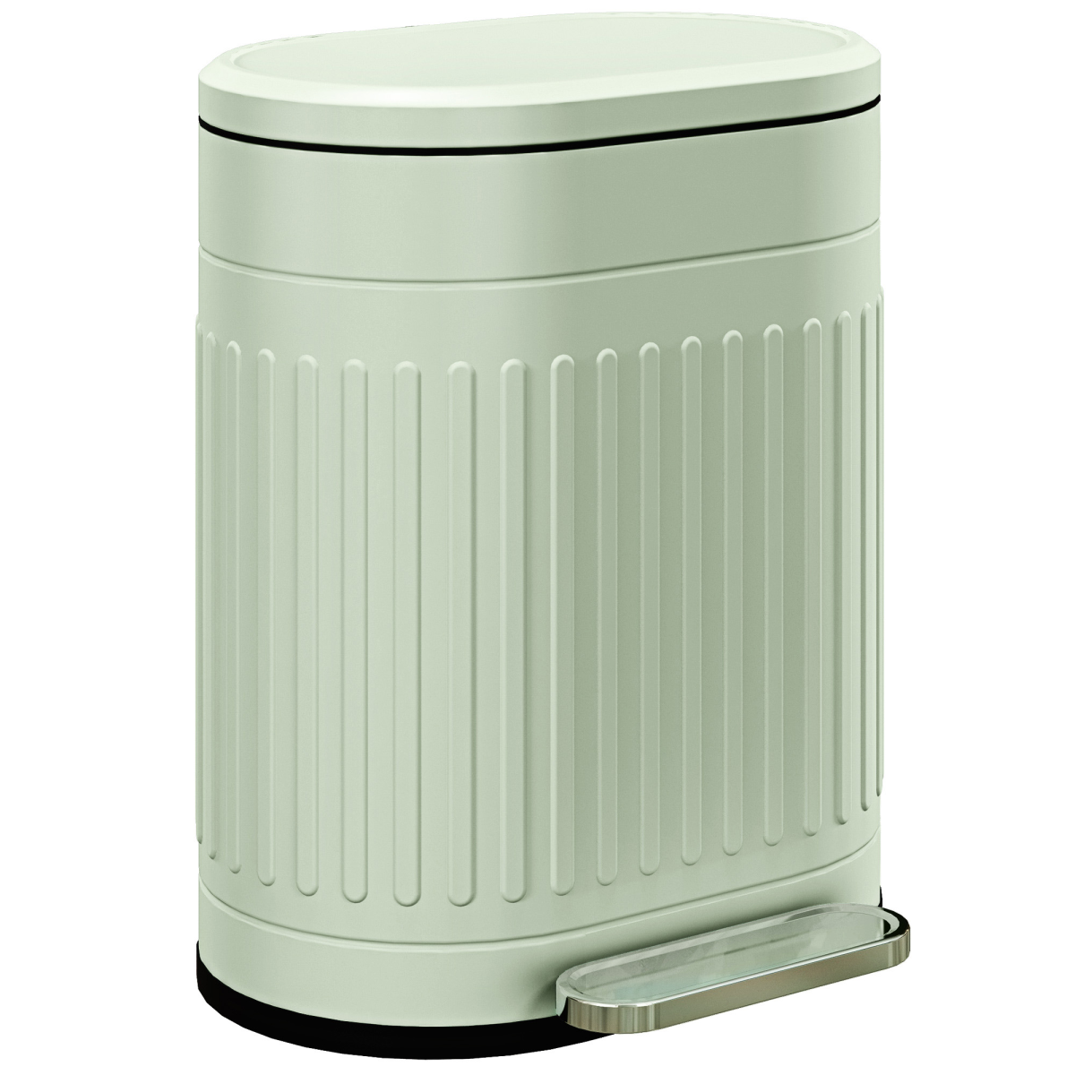 HOMCOM 20L Pedal Bin, Metal Kitchen Bin with Soft-close Lid - from HOMCOM