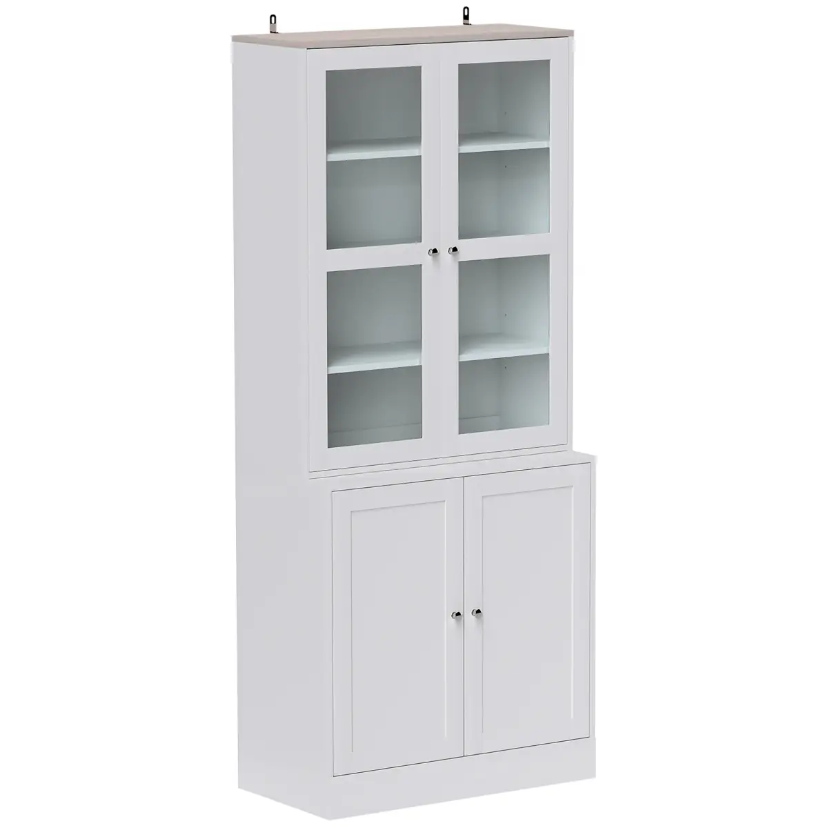 HOMCOM HOMCOM Modern Bookcase Display Storage Cabinet w/ Doors Adjustable Shelves - Display Cabinet