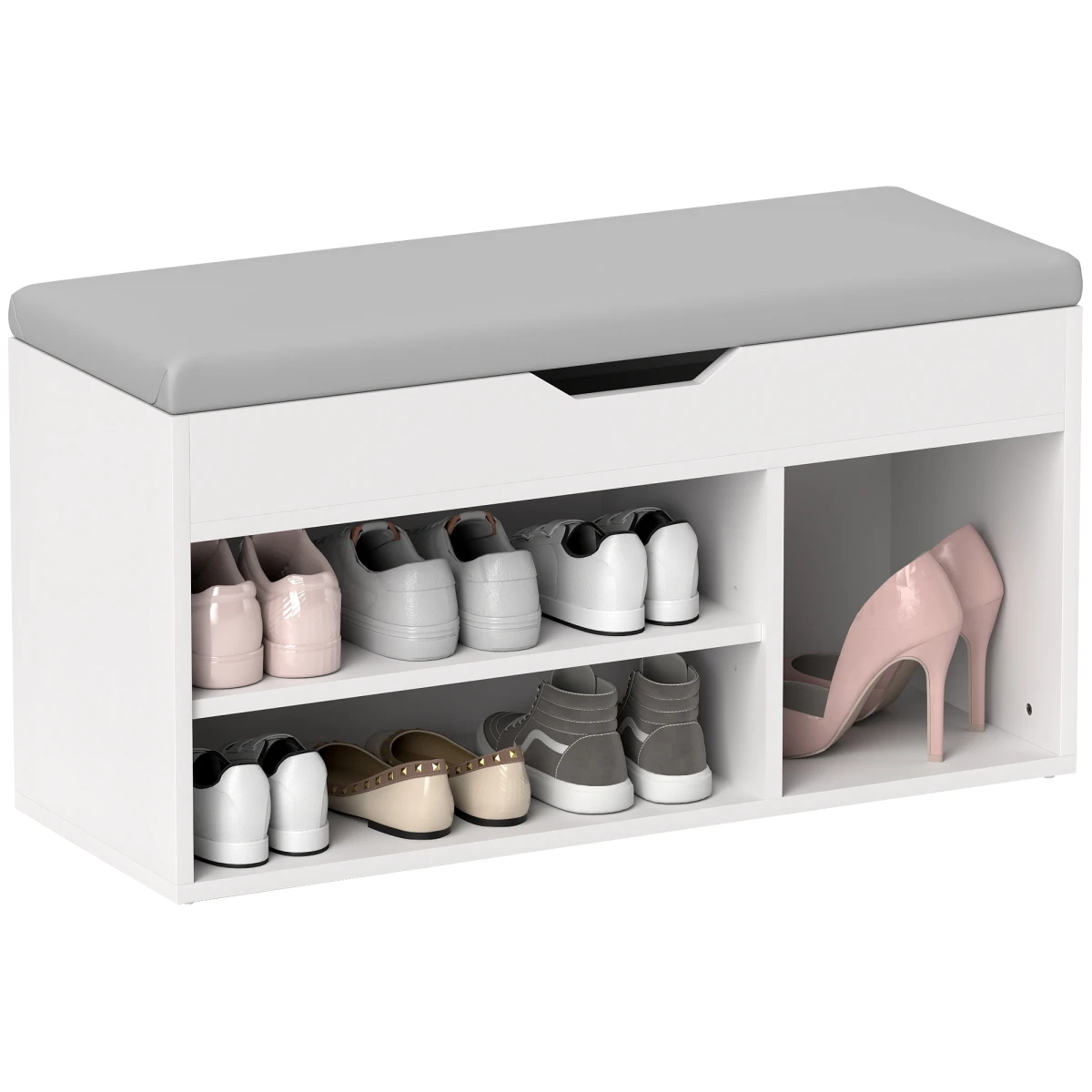HOMCOM HOMCOM Sit On Shoe Storage 3 Compartments - Shoe Storage