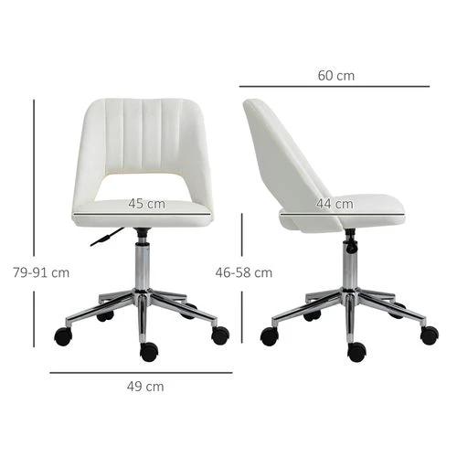 Vinsetto Vinsetto Mid-Back Swivel Office Chair with Adjustable Height and Armless Design for Home Office and Study Use - Office Chair