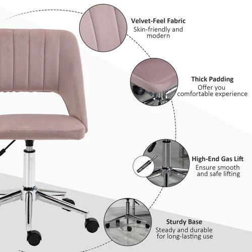 Vinsetto Mid-Back Swivel Office Chair with Adjustable Height and Armless Design for Home Office and Study Use by Vinsetto