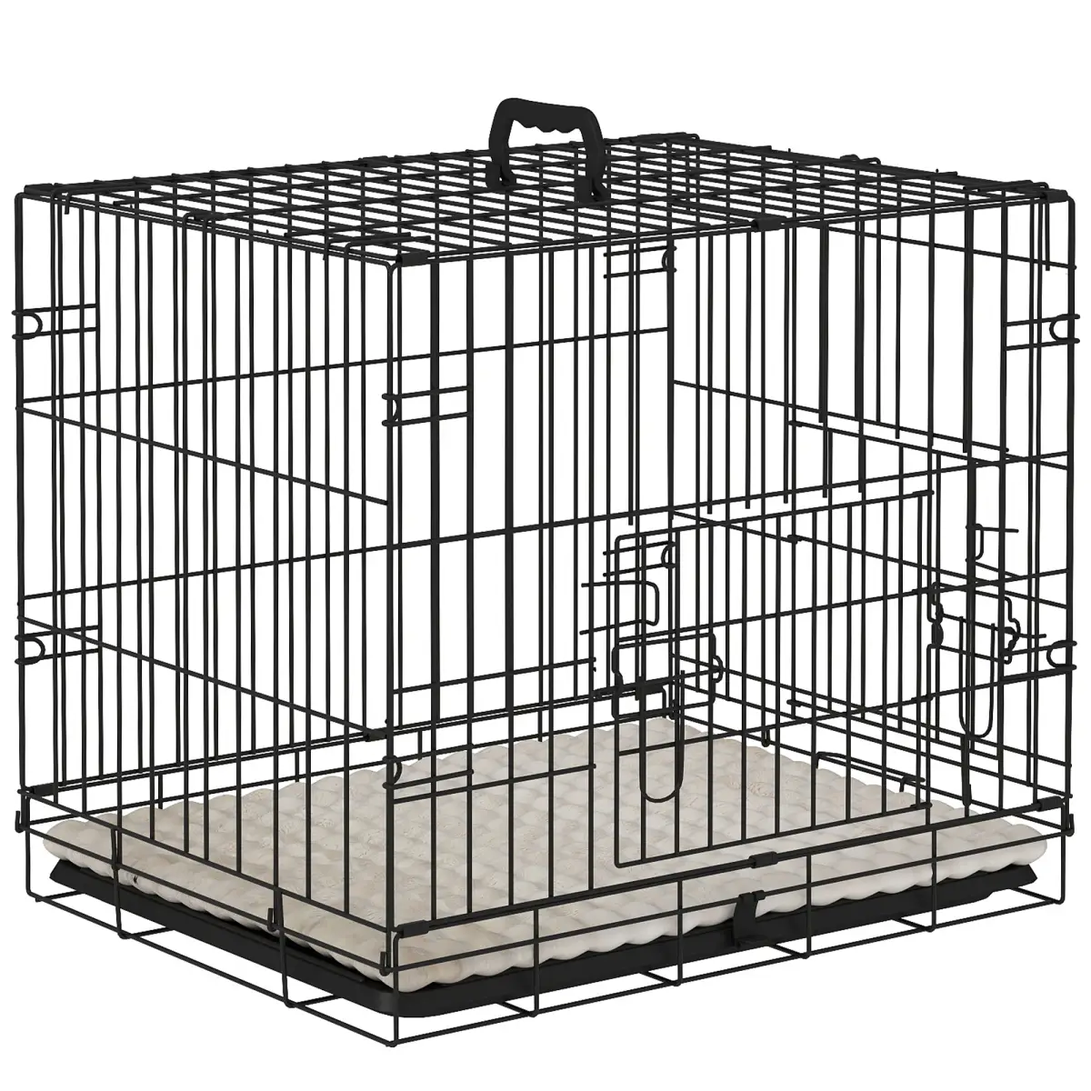 PawHut PawHut Dog Crate with 2 Doors, Tray, Soft Cushion, for Extra Small Dogs - Dog Crate