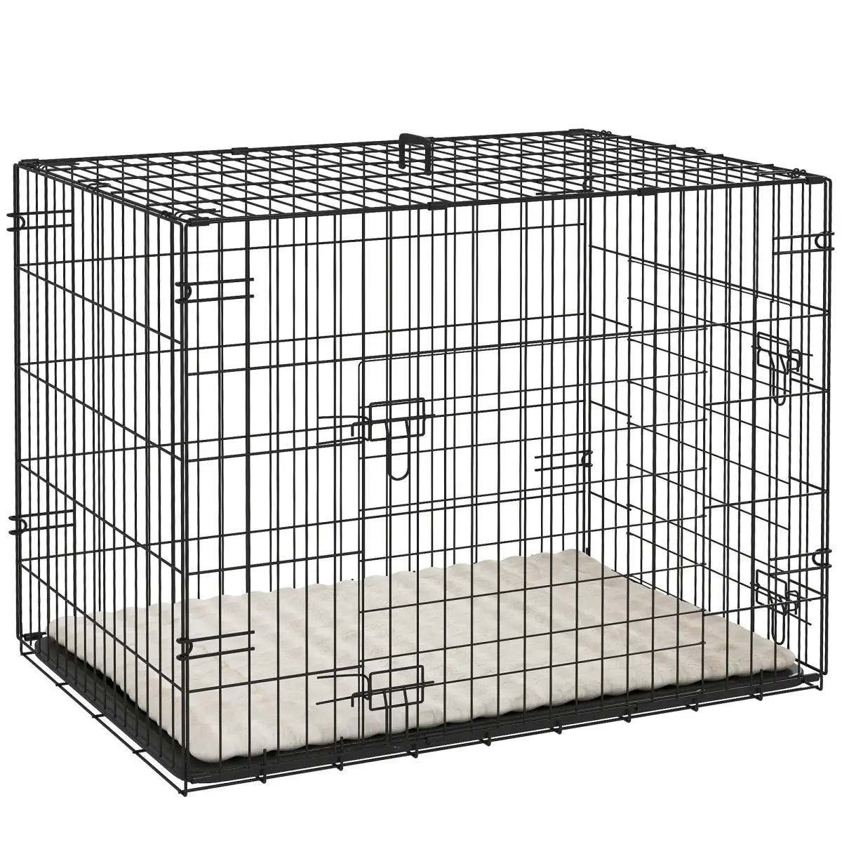 PawHut PawHut Dog Crate with 2 Doors, Tray, Soft Cushion, for Extra Small Dogs - Dog Crate