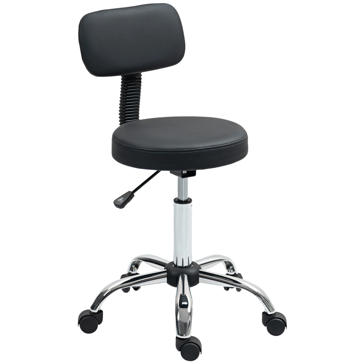 HOMCOM HOMCOM Rolling Stool 78-93cm Backrest Salon - Office Chair