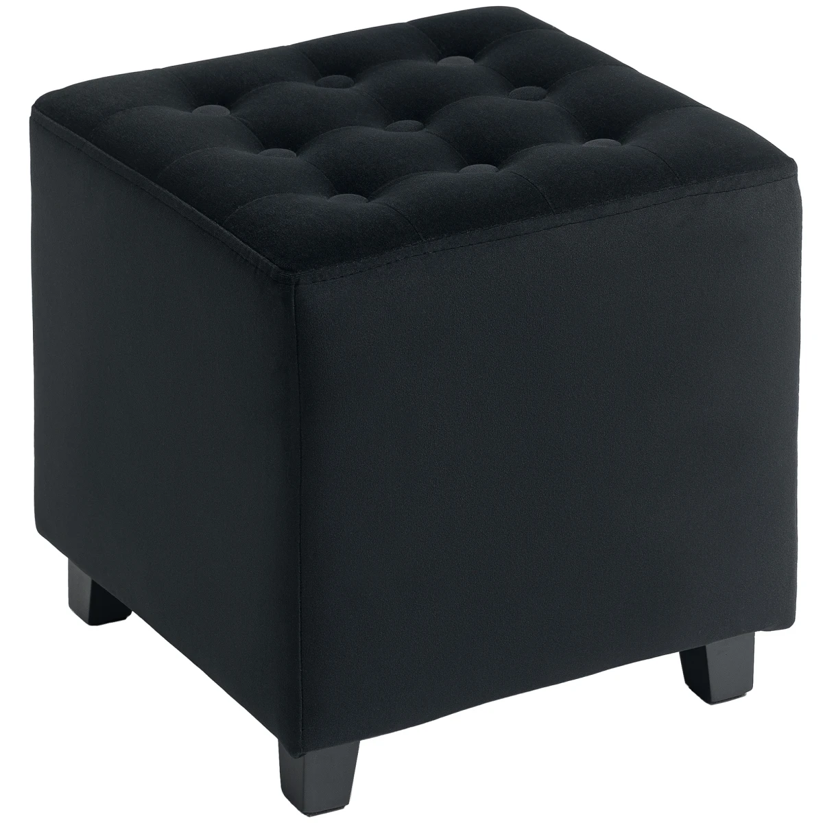 HOMCOM HOMCOM Ottoman Small Velvet Wood-Legs Bedroom - Footstool