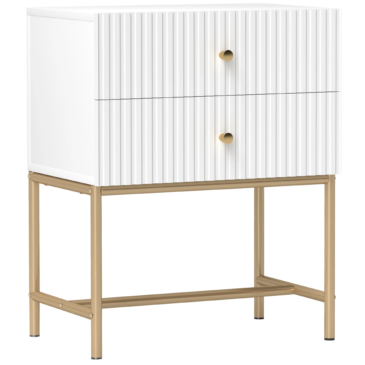 HOMCOM Bedside Table Compact 2Drawers Bedroom by HOMCOM