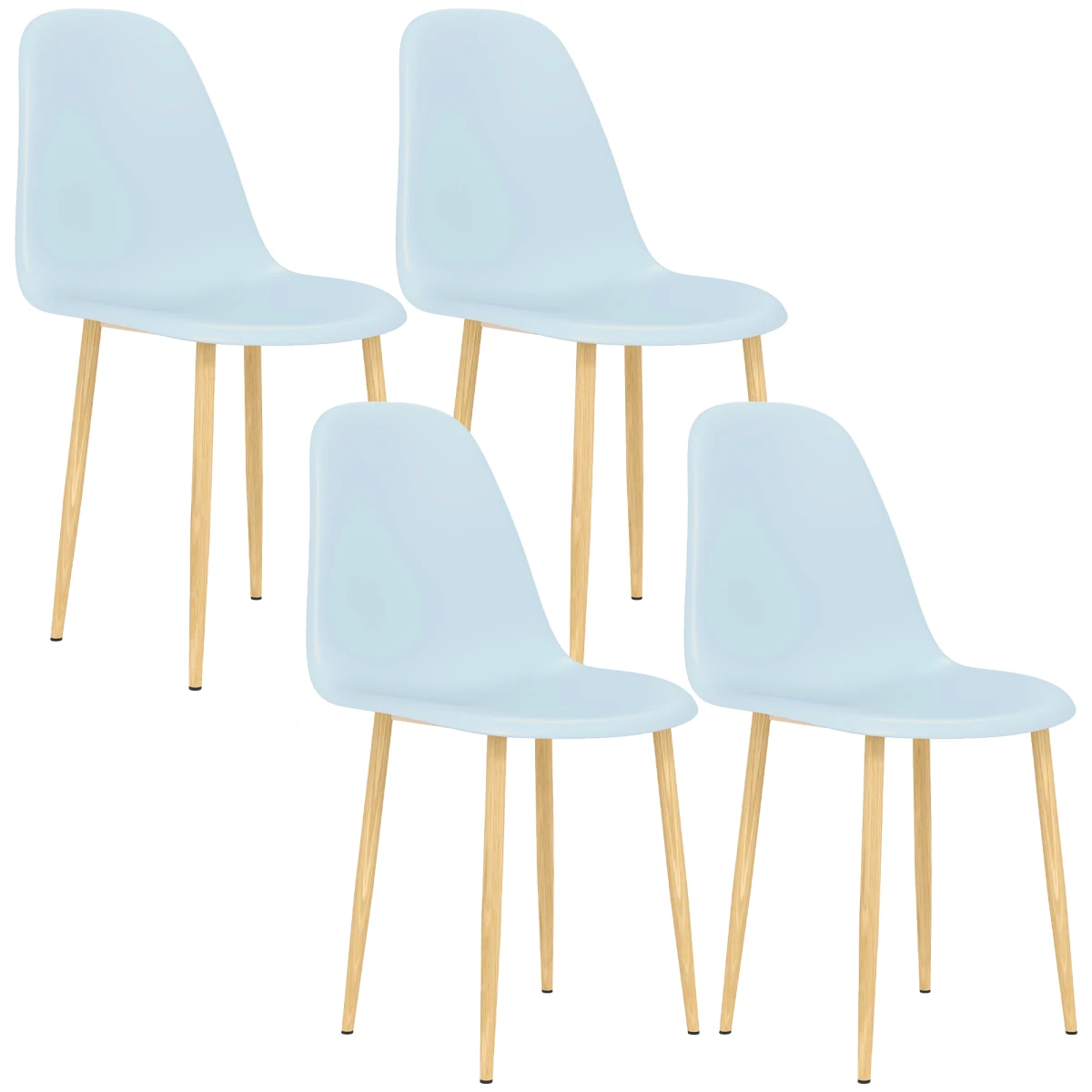 HOMCOM Modern Dining Chairs Set Standard Wooden Legs Home Dining - Accent Chair