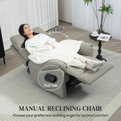 HOMCOM Comfort Recliner Sofa with Adjustable Backrest and Footrest for Ultimate Home Relaxation - Recliner