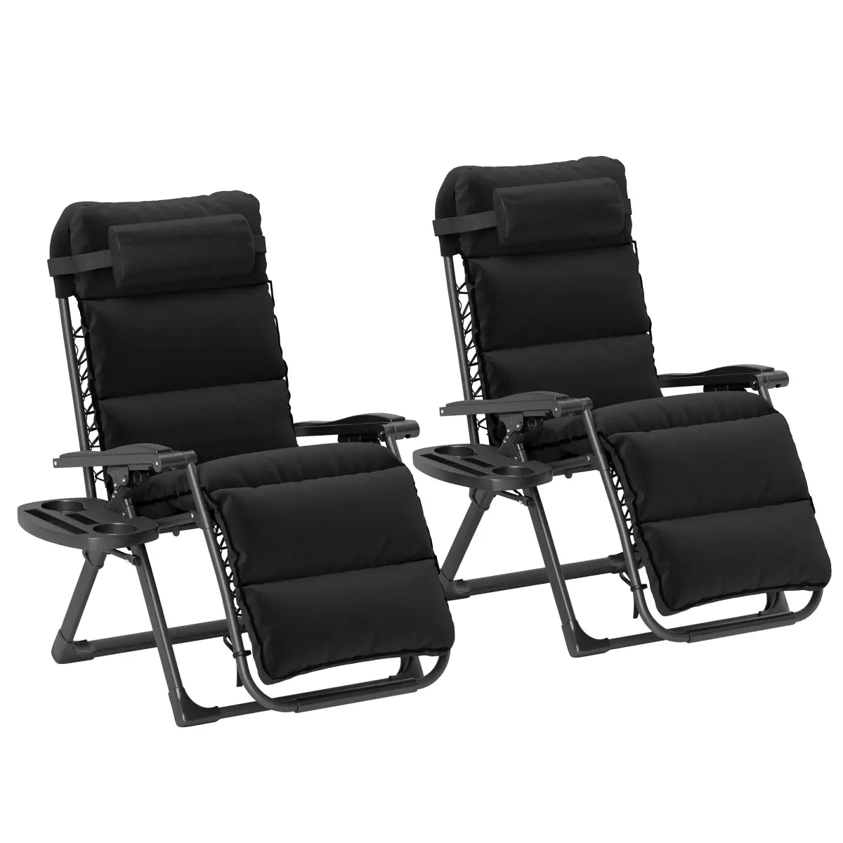 Outsunny Comfort Lounger Set - Adjustable Recline, Cushioned Seating, Portable Design - Sun Lounger