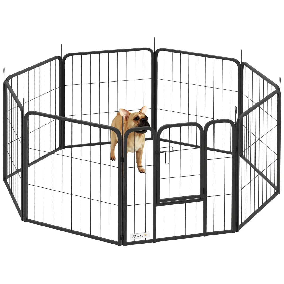 PawHut Foldable Steel Pet Enclosure - Secure Space for Pets - Versatile Design - Pet Playpen