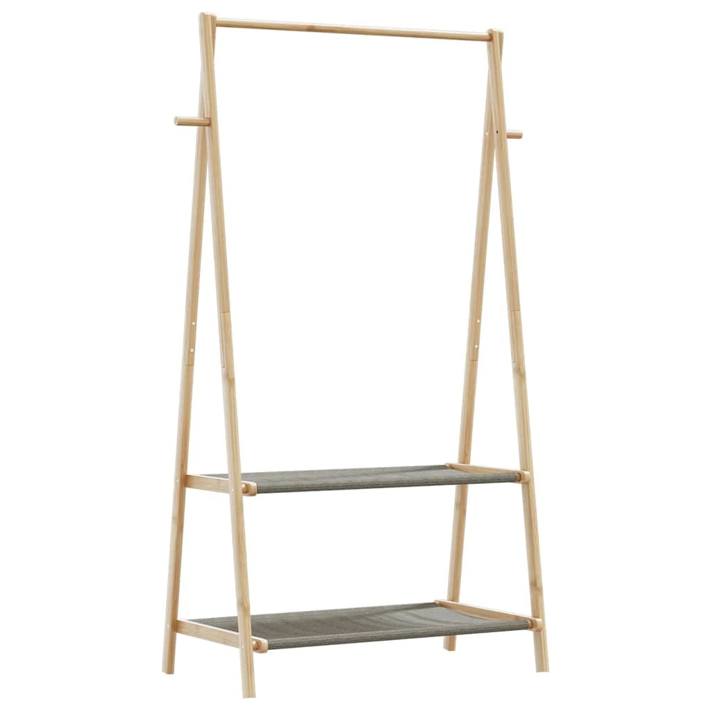 VidaXL Clothes Rack With Shelves And Wheels 96x45.5x155.5 cm Bamboo For Home Organization by vidaXL