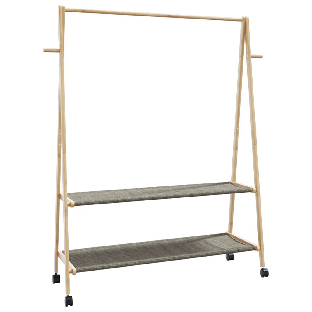 VidaXL Clothes Rack With Shelves And Wheels 96x45.5x155.5 cm Bamboo For Home Organization by vidaXL