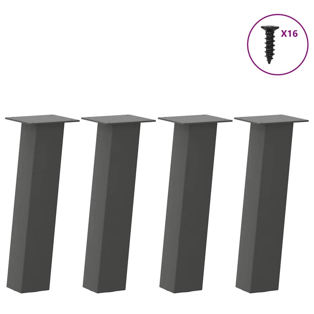 VidaXL Coffee Table Legs 42 Cm Powder Coated Steel Durable For DIY Furniture Easy Assembly by vidaXL