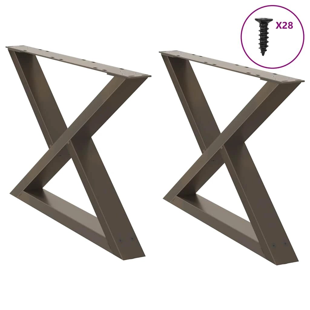 vidaXL VidaXL Coffee Table Legs 40x(30-31.3) cm Powder-Coated Steel Black 2-Pcs For DIY Furniture - Coffee Table