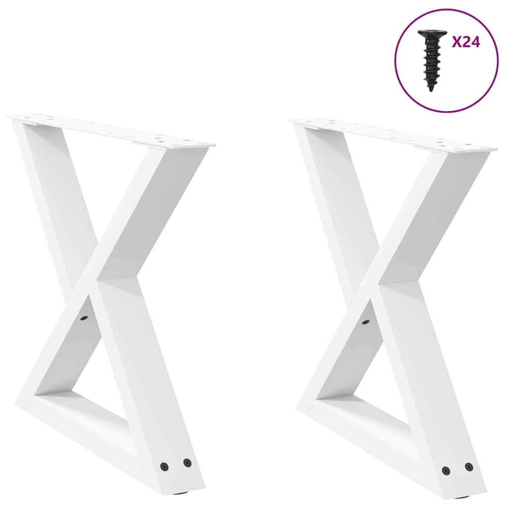 VidaXL Coffee Table Legs 40x(30-31.3) cm Powder-Coated Steel Black 2-Pcs For DIY Furniture by vidaXL