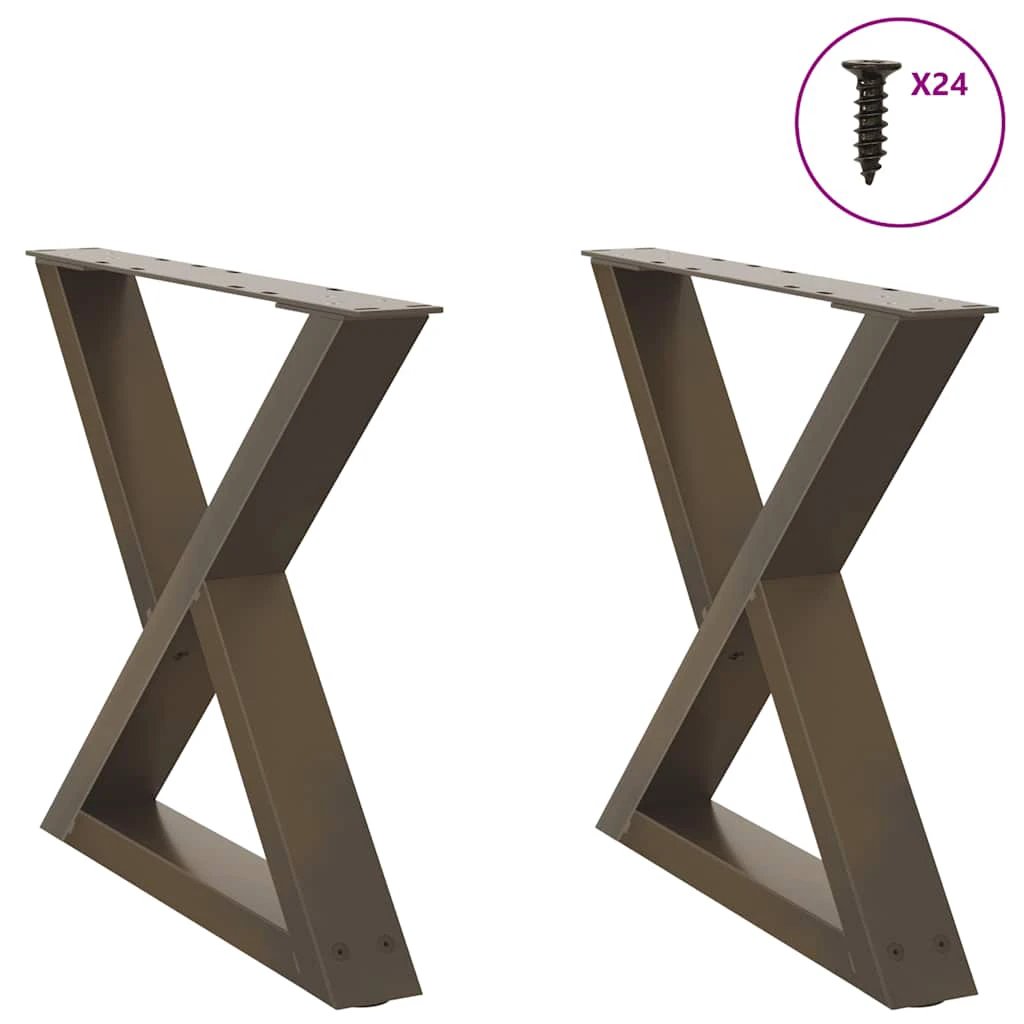 vidaXL VidaXL Coffee Table Legs 40x(30-31.3) cm Powder-Coated Steel Black 2-Pcs For DIY Furniture - Coffee Table