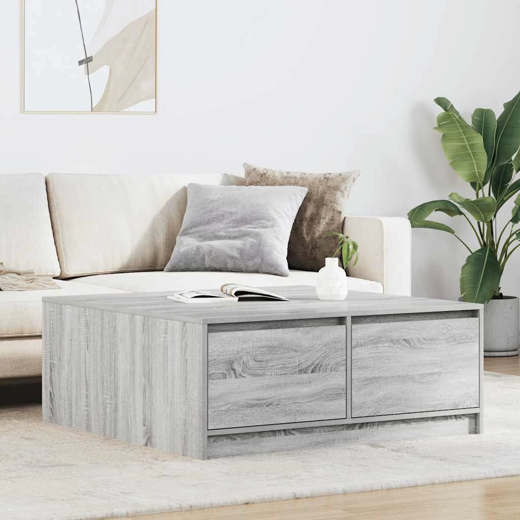 vidaXL VidaXL Coffee Table 100x100x40 cm with Drawers Living Room - Coffee Table