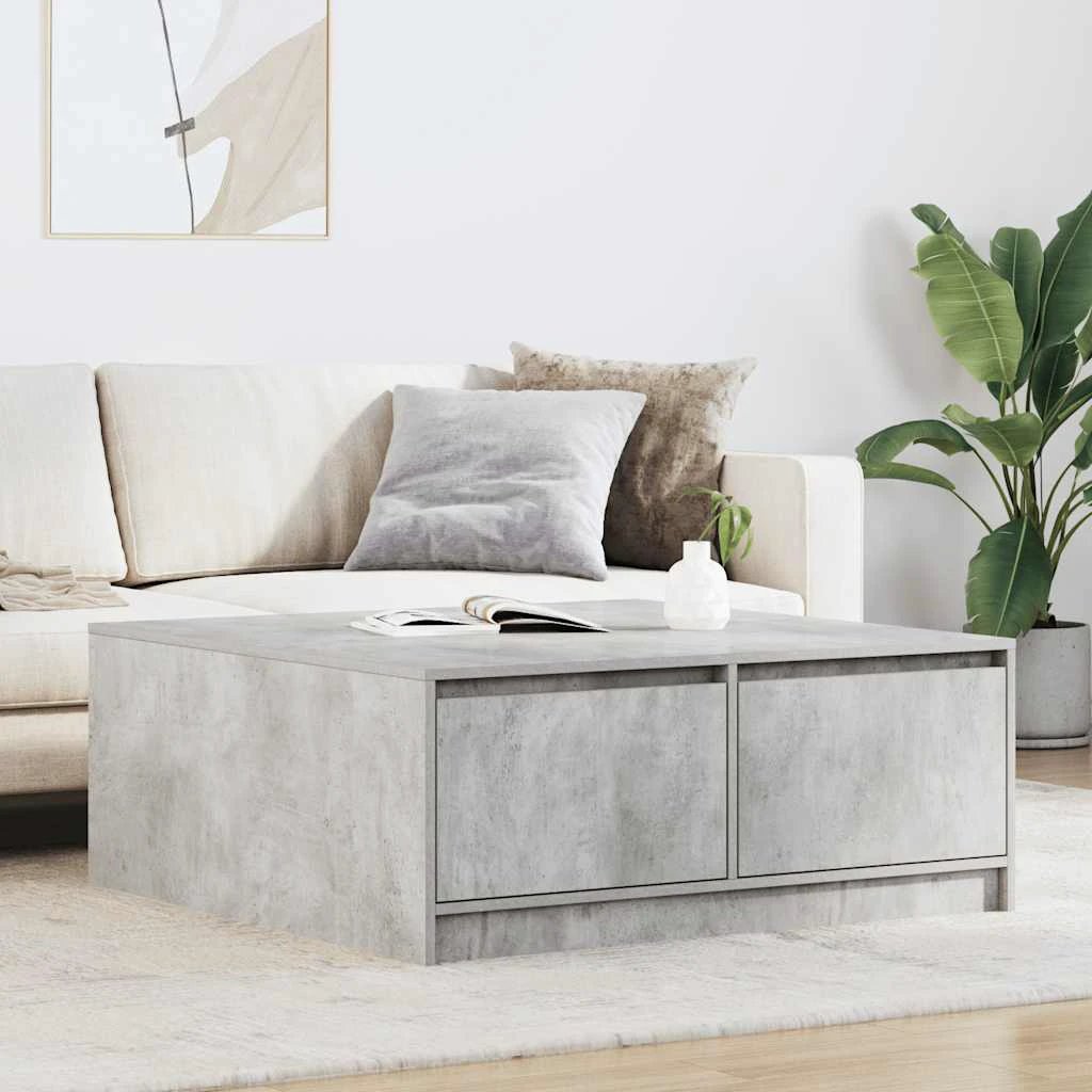 VidaXL Coffee Table 100x100x40 cm with Drawers Living Room by vidaXL