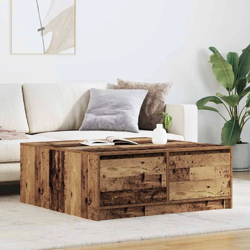 VidaXL Coffee Table 100x100x40 cm with Drawers Living Room by vidaXL