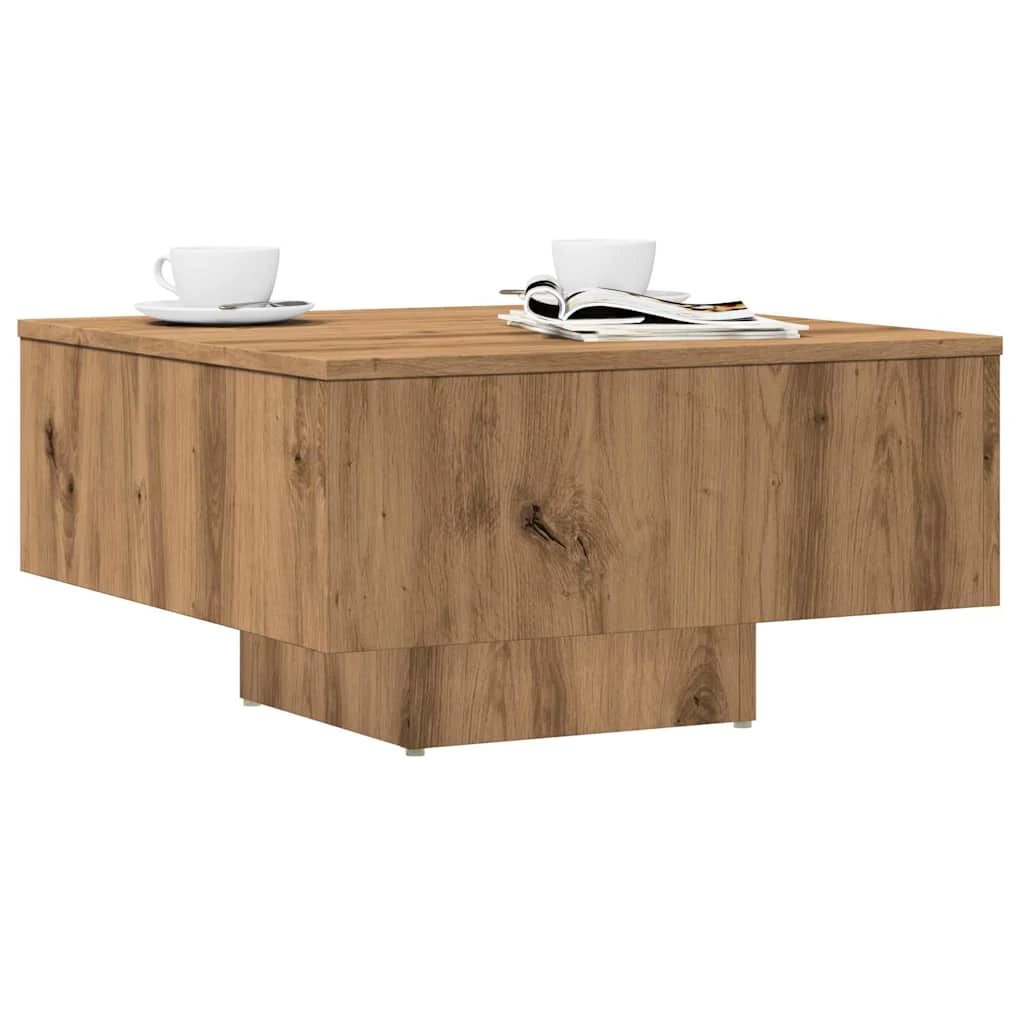 VidaXL Coffee Table 60x60x31.5 Cm Smoked Oak Engineered Wood Living Room Decor Piece by vidaXL