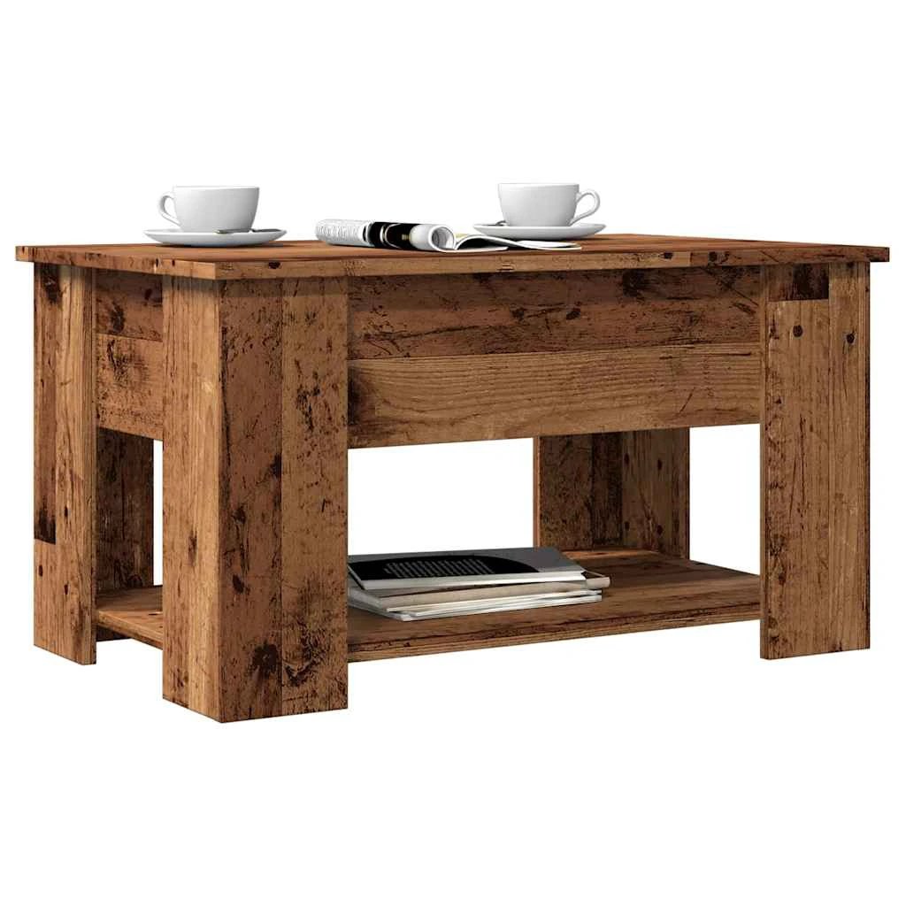 VidaXL Coffee Table Smoked Oak 79x49x41 cm Engineered Wood Lift Top Storage For Living Room by vidaXL