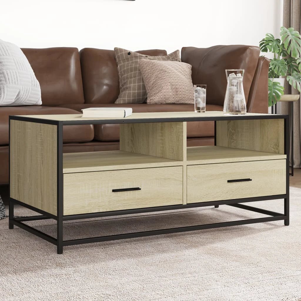 vidaXL VidaXL Coffee Table 100x50x45 CM Wood And Metal Home - Coffee Table