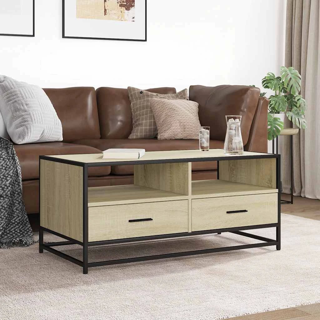 VidaXL Coffee Table 100x50x45 CM Wood And Metal Home by vidaXL