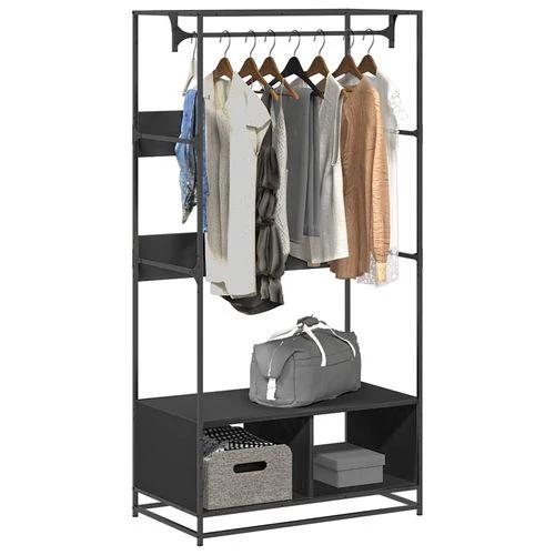 vidaXL Wardrobe Black 90x50x180 cm Engineered Wood by vidaXL