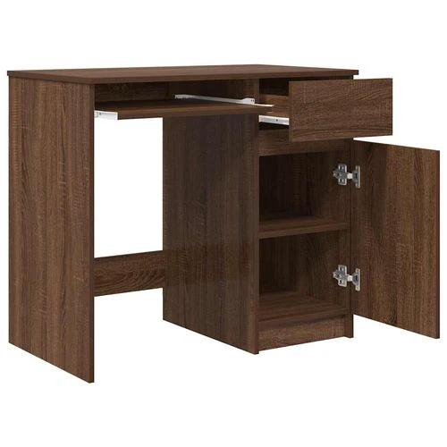 vidaXL vidaXL Desk 86x49x76 cm Engineered Wood with Versatile Storage Solutions for Home Office Use - Desk