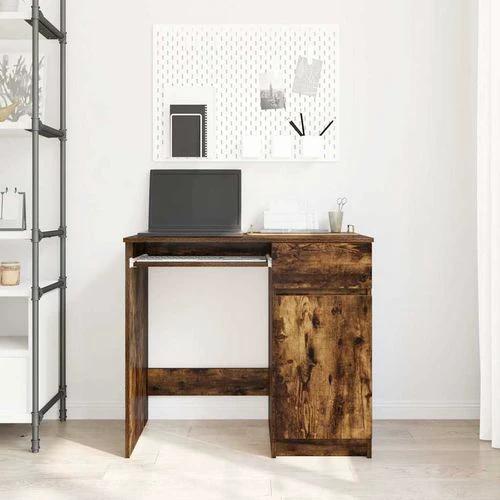 vidaXL Desk 86x49x76 cm Engineered Wood with Versatile Storage Solutions for Home Office Use by vidaXL
