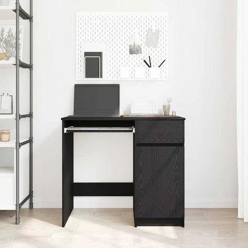 vidaXL Desk 86x49x76 cm Engineered Wood with Versatile Storage Solutions for Home Office Use by vidaXL