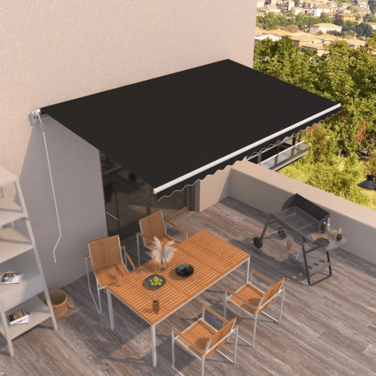 vidaXL vidaXL Retractable Awning Burgundy 350x250cm - Cover