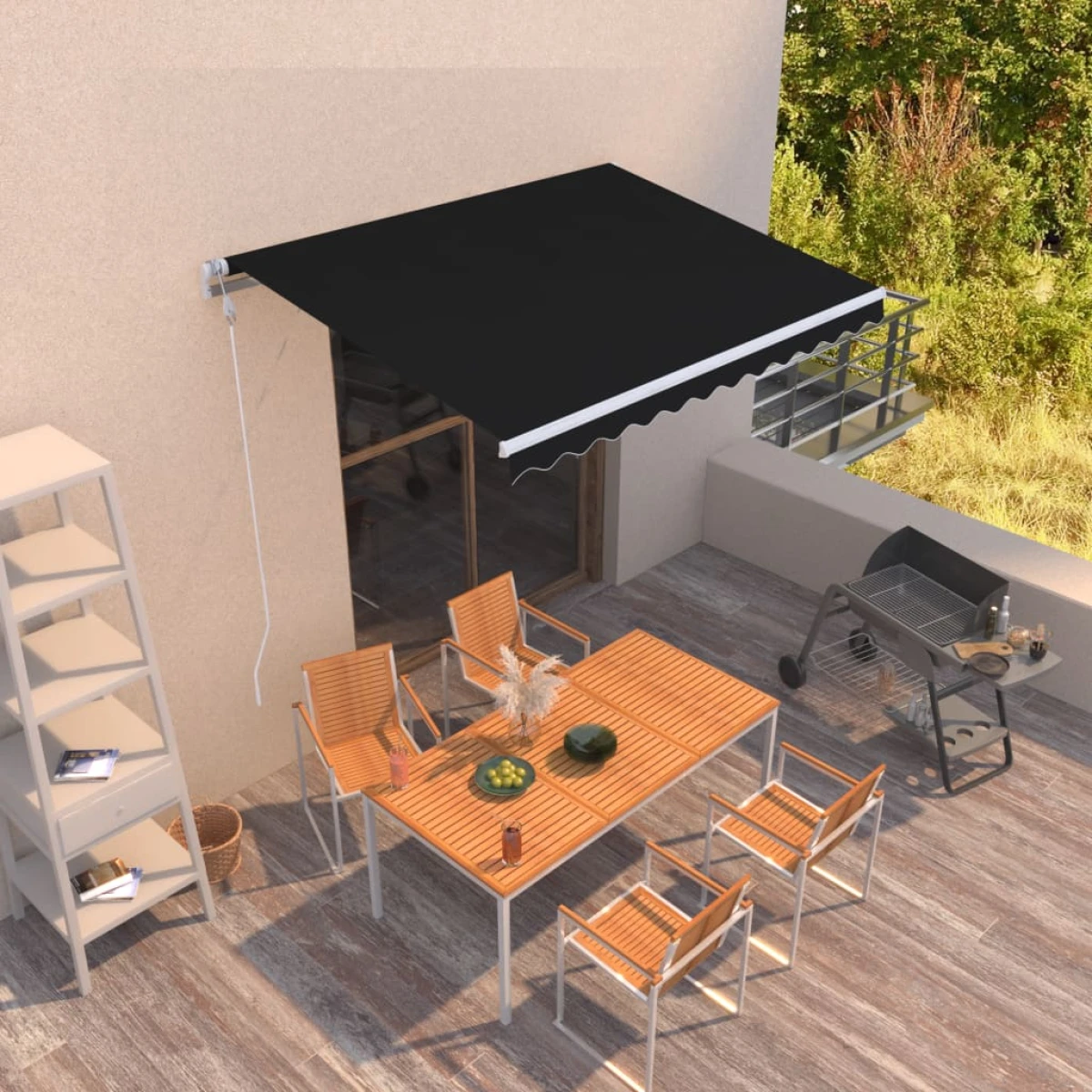 vidaXL vidaXL Retractable Awning Burgundy 350x250cm - Cover