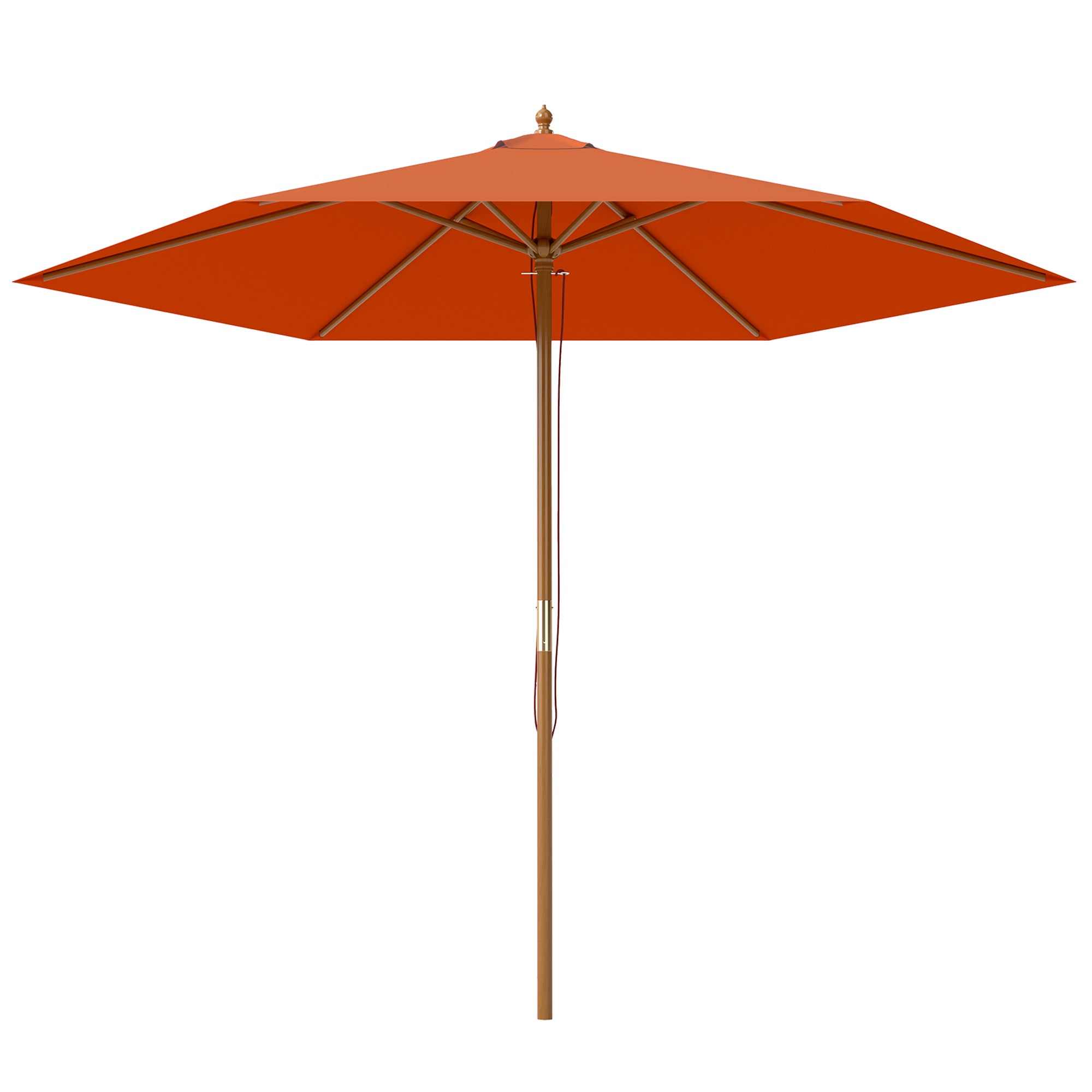Outsunny 2.5m Wooden Garden Patio Parasol Umbrella - Parasol