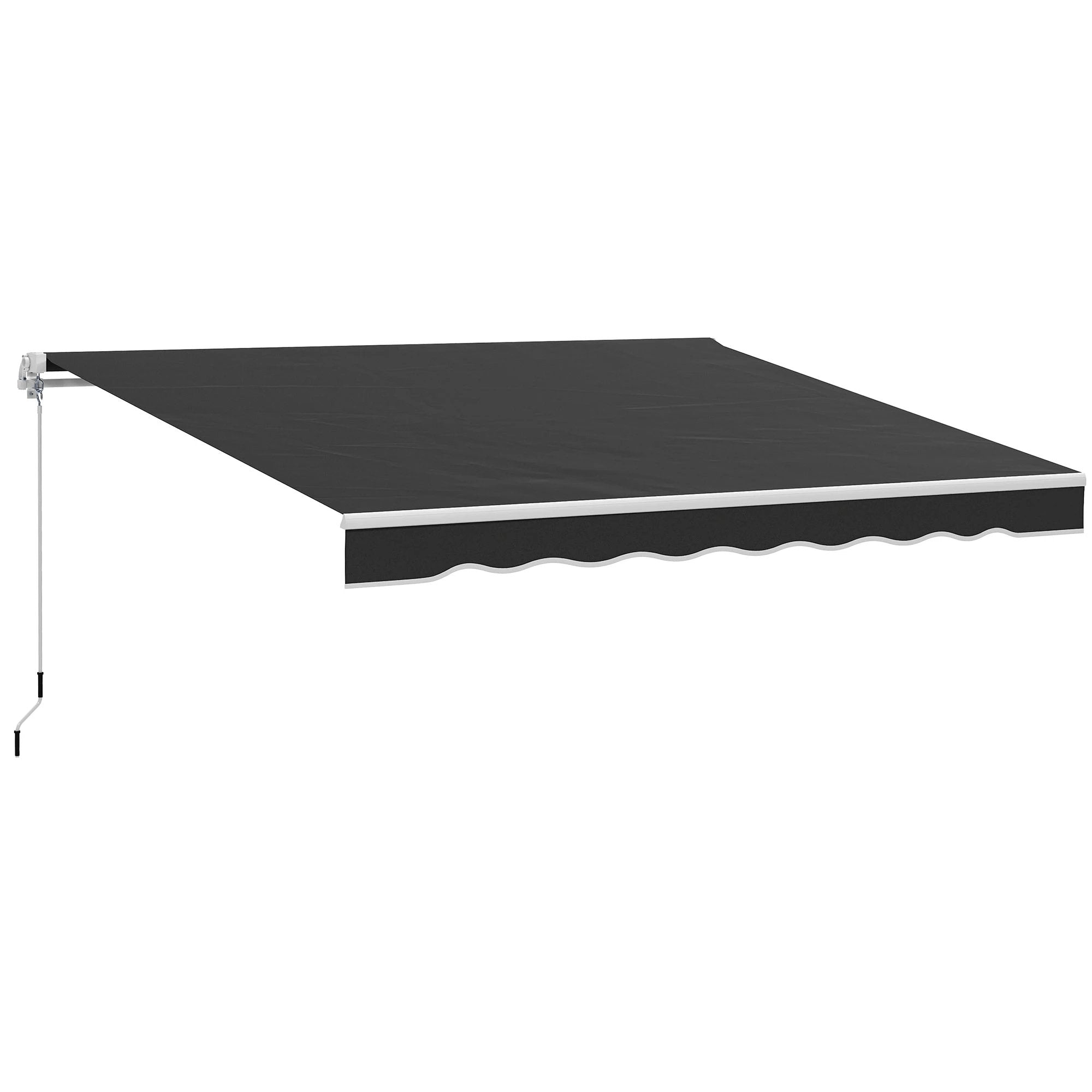 Outsunny Outsunny Retractable Sun Shade Awning 2.5m by 2m Manual Outdoor Patio Balcony Canopy - Cover