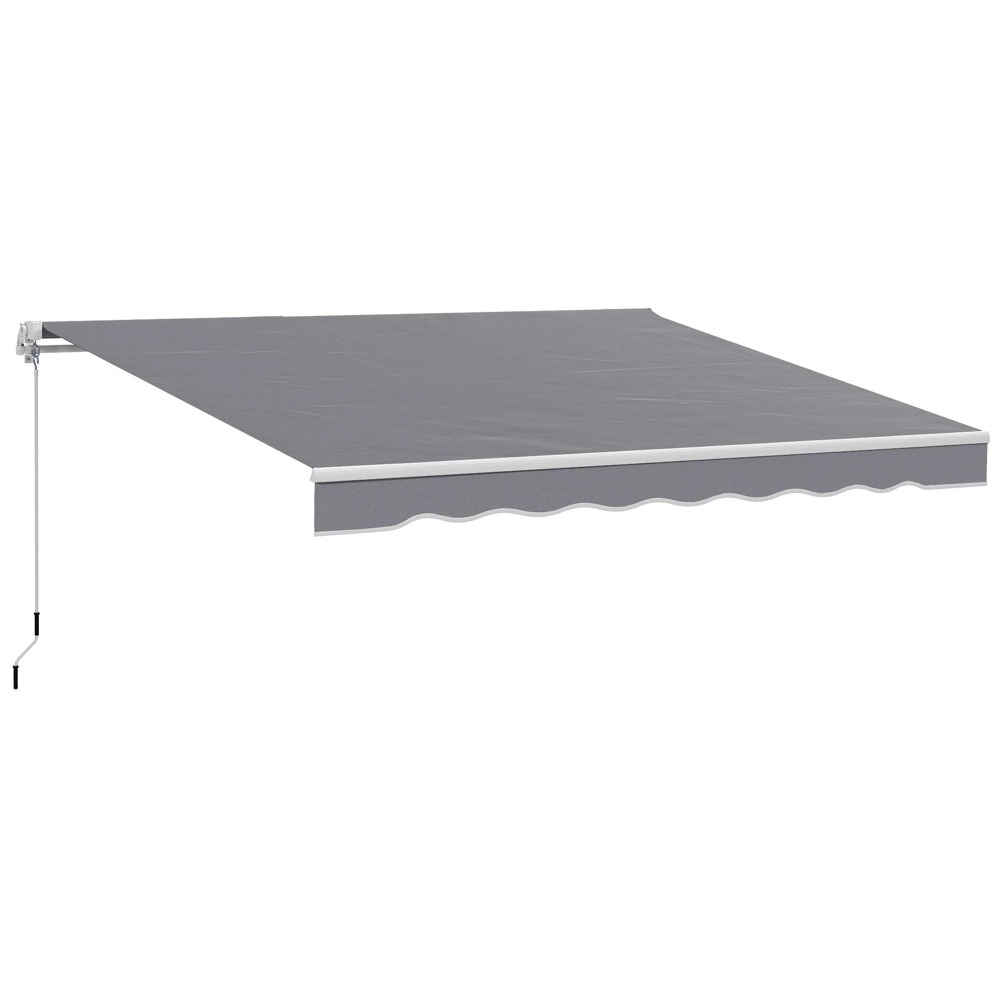 Outsunny Outsunny Retractable Sun Shade Awning 2.5m by 2m Manual Outdoor Patio Balcony Canopy - Cover