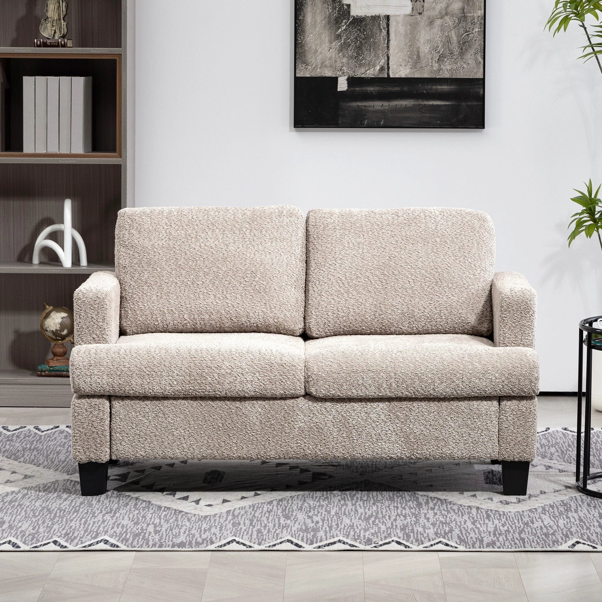 HOMCOM Chenille Loveseat 138 cm S Springs For Small Rooms - Sofa