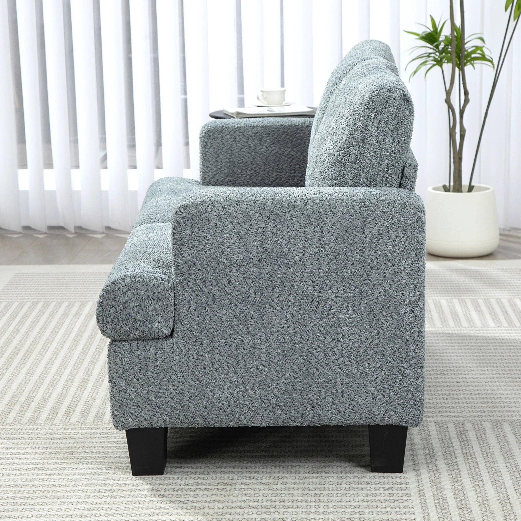 HOMCOM Chenille Loveseat 138 cm S Springs For Small Rooms - Sofa