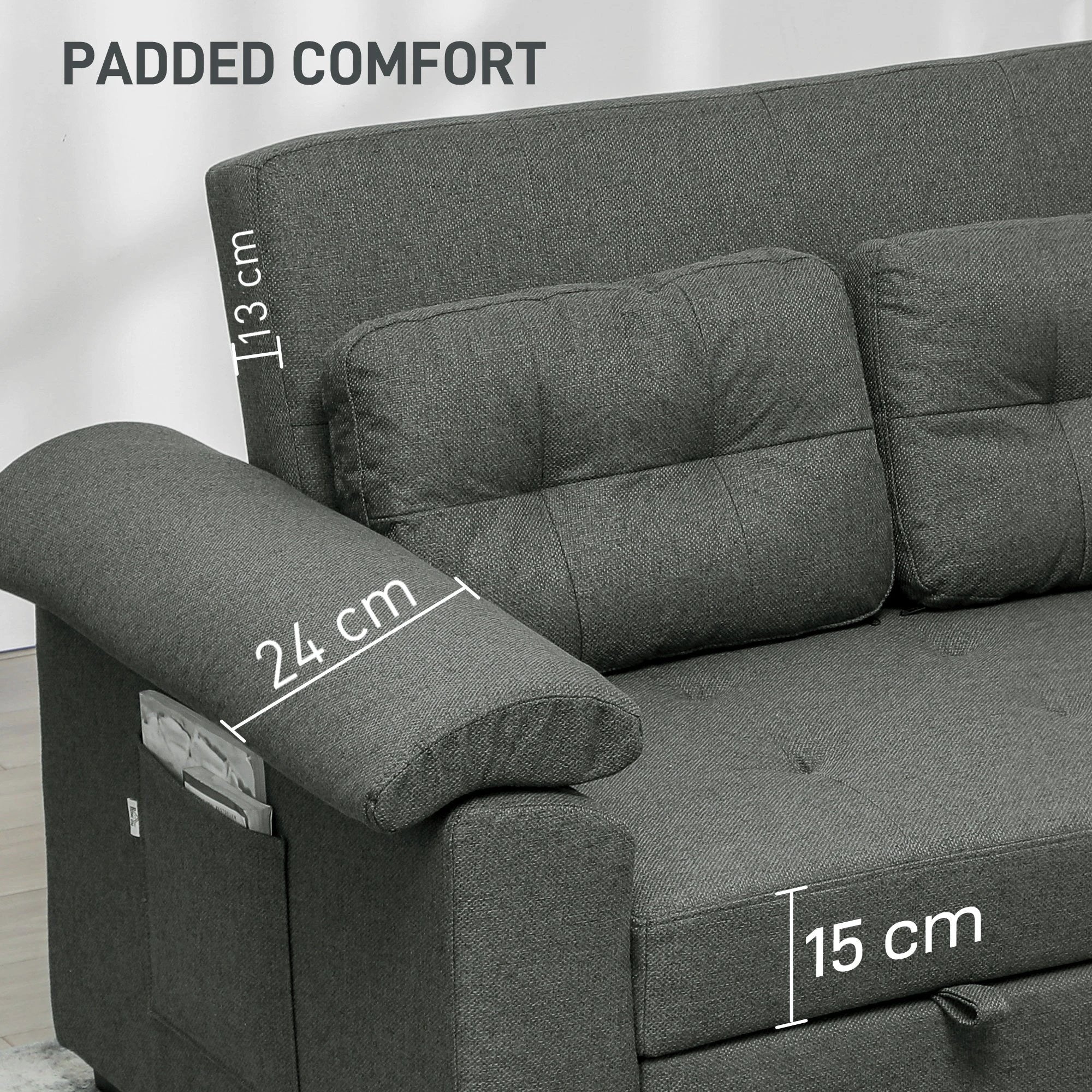Homcom Sofa Bed Two Seater Click Clack For Living Room by HOMCOM