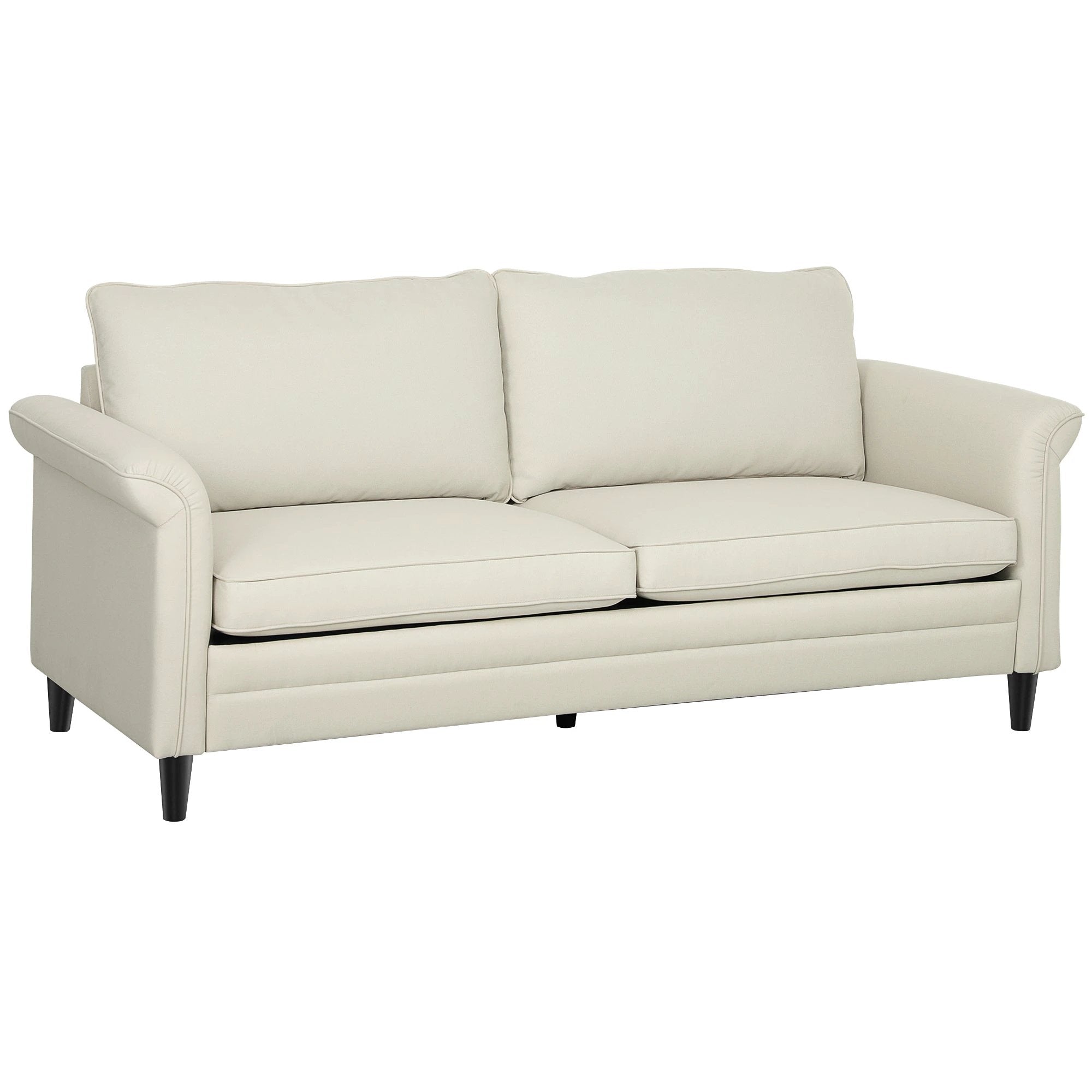 HOMCOM Sofa 84in Linen Fabric Soft Cushions Living Room by HOMCOM